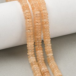 Marrón arenoso Teñidos naturales blancas perlas de jade hebras, rondelle lisa, arena marrón, 6.5x2 mm, agujero: 1.1 mm, sobre 167 unidades / cadena, 14.76'' (37.5 cm)