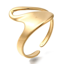 Золотой 304 из нержавеющей стали Манжета кольца для женщин, золотые, регулируемый, 18 мм