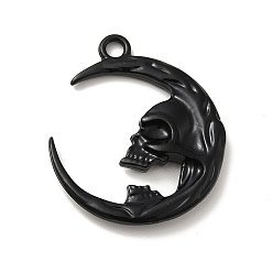 Electrophoresis Black Подвески из сплава, луна, электрофорез черный, 27x23.5x4 мм, отверстие : 2.3 мм