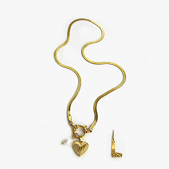 Letter L 304 ожерелья из нержавеющей стали с подвесками в виде букв и сердец для женщин, с натуральным пресноводным жемчугом, цветочный белый, золотые, Письмо L, 18.23 дюйм (46.3 см)