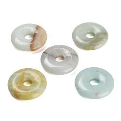 Flower Amazonite Подвески из натуральных цветов амазонита, подвески в виде пончиков/пи-дисков, 30x6.5 мм, отверстие : 7.5 мм