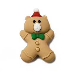 Медведь Кабошоны из непрозрачной смолы с рождественской тематикой, Медведь Pattern, 28.5x18x8 мм