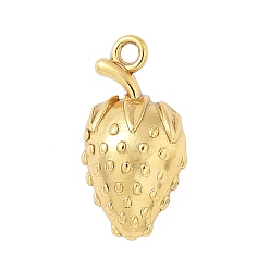 Золотой 304 подвески из нержавеющей стали, клубничное очарование, золотые, 18.5x9x7.5 мм, отверстие : 1.7 мм