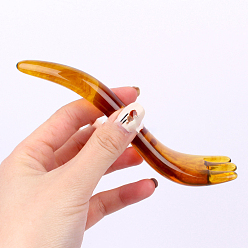 Седло Коричневый 5 массажные гребни из когтей из смолы, скребковые массажные инструменты для ухода за телом волос, седло коричневый, 180x55 мм