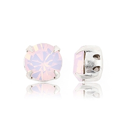 71350 Rose Opal Preciosa® maxima crystal в пришивной чашке, чешский хрусталь, с настройками латуни, 719 37 080 шатон (круглый), серебряные, 71350 розовый опал, ss 34 (7.05~7.25 мм)