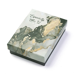 Шифер Серый Картонные коробки ювелирных изделий, с губкой внутри, для ювелирной подарочной упаковки, прямоугольник со словом специально для тебя, шифер серый, 9x7x2.7 см