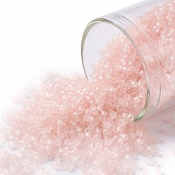 (11F) Transparent Frost Rosaline Круглые бусины toho, японский бисер, (11 f) прозрачный морозный розалин, 15/0, 1.5 мм, отверстие : 0.7 мм, о 3000шт / бутылка, 10 г / бутылка