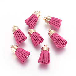 Камелия Подвески из замшевого шнура, с латунной фурнитурой , золотые, камелия, 16~19x7 мм, отверстие : 1 мм