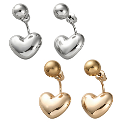 (52) Непрозрачная лаванда 2 пары 2 цветные серьги-гвоздики из сплава, сердце, разноцветные, 25x16 мм, 1 пара / цвет