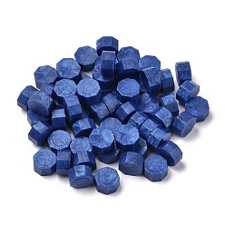 Dark Blue Sealing Wax Particles, for Retro Seal Stamp, Octagon, Dark Blue, 8.5x4.5mm, about 1500pcs/500g