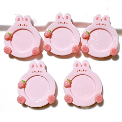 Бледно-Розовый 10 шт. Кабошоны из смолы, кролик/кот/панда/медведь, розовый жемчуг, 35x30 мм