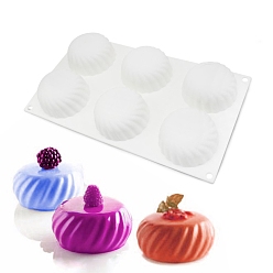 White DIY Halloween Themed Cookie Food Grade Silicone Molds, Pumpkin, White, 172x298x30mm, Inner Diameter: 54mm