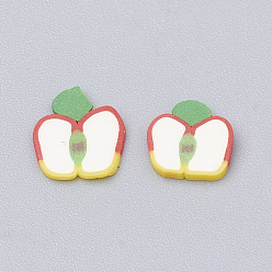 Blanched Almond Handmade Polymer Clay Nail Art Decoration, Fashion Nail Care, No Hole, Fruit, Apple, Blanched Almond, 3.5~9x3.5~8x0.1~3mm