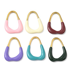 (52) Непрозрачная лаванда 304 подвески-слезинки из нержавеющей стали с эмалью, ионное покрытие (ip), золотые, разноцветные, 30.5x22.5x4.5 мм, внутренний диаметр: 24x13 мм