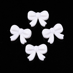 Белый Непрозрачные акриловые бусины, бантом, белые, 15x19.5x8 мм, отверстие : 3.2 мм, Около 500 шт / 500 г