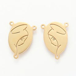 Золотой 201 соединительные звенья нержавеющие, овал с человека, золотые, 16x12x1 мм, отверстие : 1 мм