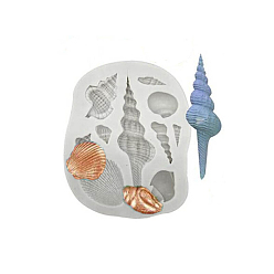 Shell Shape DIY морские животные формируют пищевые силиконовые формы, формы помады, для украшения торта поделки, цвет шоколада, конфеты, Шаблон оболочки, 95x75 мм