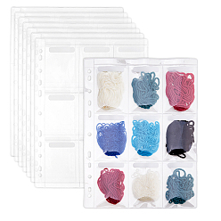 Clear 9-compartment PVC Sample Bags, Rectangle, Clear, 292x219x0.5mm, Hole: 6mm and 9x6mm, Inner Diameter: 88x64mm
