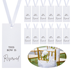 Белый 12шт. бумажная табличка с указанием зарезервированного места, прямоугольные, с полиэфирной лентой, белые, 305x10x0.1 мм