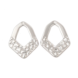 Нержавеющая Сталь Цвет Не тускнеющие 304 подвески из нержавеющей стали, четырехугольное очарование, цвет нержавеющей стали, 28x21x1.5 мм, отверстие : 1.8 мм