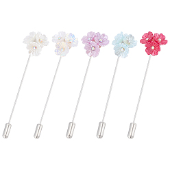 (52) Непрозрачная лаванда 5 шт. незабудка 304 значки из нержавеющей стали, смолой цветок, разноцветные, 79 мм