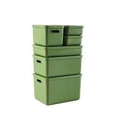 Желто-Зеленый Пластиковый ящик для хранения мини-модель, аксессуары для кукольного домика с микро-ландшафтом, притворяясь опорными украшениями, желто-зеленый, 31~44x44~63x14~40 мм, 6 шт / комплект