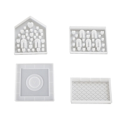 Белый Силиконовые формы для дома, формы для подсвечников, формы для литья гипсовой смолы, белые, 102x145 мм