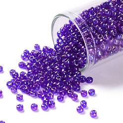 (87) Transparent AB Cobalt TOHO Round Seed Beads, Japanese Seed Beads, (87) Transparent AB Cobalt, 8/0, 3mm, Hole: 1mm, about 222pcs/bottle, 10g/bottle