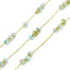 Светло-голубой Ионное покрытие (ip) 304 звенья цепи из нержавеющей стали, с морской ракушкой и катушкой, пайки, светло-голубой, 8 мм