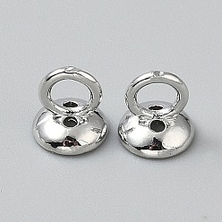 Платина Латунные бусины-подвески с отверстиями для продевания заглушек для изготовления круглых украшений на ожерелье и браслете, полукруглый, платина, 6x6 мм, Отверстие : 1 мм & 3 мм