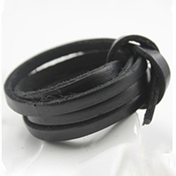 Schwarz Flaches Schmuckband aus Leder, Schmuck DIY, das Material, Schwarz, 8x2 mm