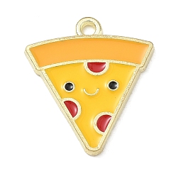 Doré  Alliage avec pendentifs en émail jaune, charmes de pizza, or, 23x20.5x1.5mm, Trou: 1.8mm