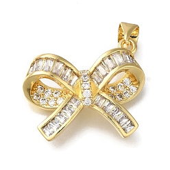 Настоящее золото 18K Стойка металлическая латунная микропрофилированная кубическая циркония подвески, долговечный, без кадмия и без свинца, бантом прелести, реальный 18 k позолоченный, 19x22.5x7.5 мм, отверстие : 3.5x4 мм