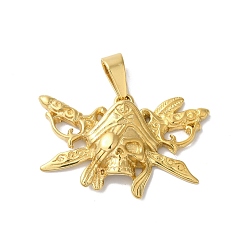 Другие Вакуумное покрытие pvd 304 подвески из нержавеющей стали, золотые, очарование черепа, меч, 25.5x39x6.5 мм, отверстие : 9x5 мм