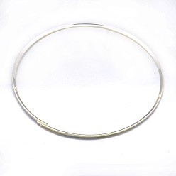 Silver Brass Choker Collar Necklace Making, Rigid Necklaces, Silver Color Plated, 5.11 inch(13cm)
