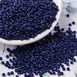 (RR4493) Duracoat Dyed Opaque Navy Blue Miyuki runde Rocailles Perlen, japanische Rocailles, (rr 4493) Duracoat gefärbt undurchsichtiges Marineblau, 8/0, 3 mm, Bohrung: 1 mm, über 422~455pcs / Flasche, 10 g / Flasche