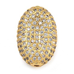 Прозрачный Латунь с микропокрытием, без кадмия и без свинца, долговечный, реальный 18 k позолоченный, овальные, прозрачные, 19x13x8 мм, отверстие : 1.5 мм