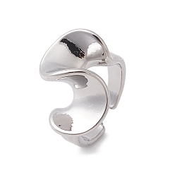 Платина Латунные регулируемые кольца, без кадмия, без никеля и без свинца, платина, внутренний диаметр: 17.8 мм