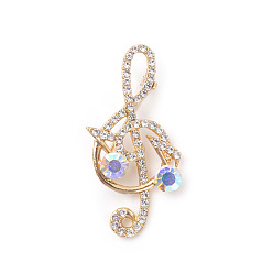 Золотой Броши сплав горный хрусталь, украшения для женщин, музыка к сведению, золотые, 48 мм