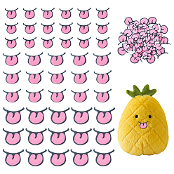Pink 2 сумки 300 шт. 3 стили войлочных кабошонов, язык, розовые, 31x37x2 мм, 50 шт / стиль, 150 шт / пакет