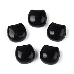 Обсидиан Бусины из натурального обсидиана в форме головы кошки, 14~15.5x15.5~16.5x8~8.5 мм, отверстие : 1.2~1.4 мм