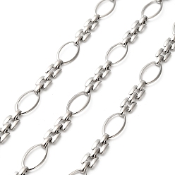 Нержавеющая Сталь Цвет 304 Овальные звенья из нержавеющей стали и цепочки для часов, несварные, цвет нержавеющей стали, 6x5.5x0.8 мм