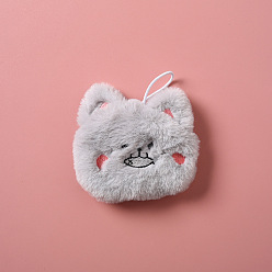 Plata Almohadilla térmica de animales para microondas, cálido animal de peluche suave y calentable, pvc con cubierta esponjosa, plata, 110x120 mm, capacidad: 400 ml