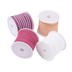(52) Непрозрачная лаванда 3 шнур из искусственной замши мм, искусственная замшевая кружева, разноцветные, 3x1.5 мм, около 5.46 ярдов (5 м) / рулон, 4 рулонов / набор