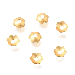 Настоящее золото 24K Шапочки и конусы для бусин, латунные, цветок, без кадмия и без свинца, стойки покрытие, долговечный, реальный 24 k позолоченный, 4x3.5x1 мм, отверстие : 1.2 мм