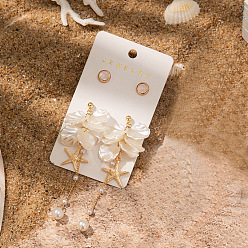 Цветок 2 пары серег-гвоздиков с имитацией жемчуга из цинкового сплава, золотые, цветок, 5~15 мм