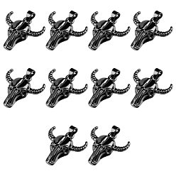 Платина Латунные подвески, овец череп, платина, 23x23x4.5 мм, 10 шт / коробка