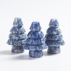 Blue Spot Jasper Natural Blue Spot Jasper Display Decorations, Tree, 34~35x51~54mm