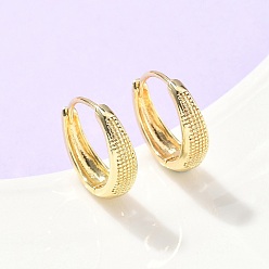 Настоящее золото 18K Текстурированные латунные серьги-кольца, стойки покрытие, без свинца и без кадмия, долговечный, реальный 18 k позолоченный, 17x5 мм
