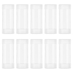 White Transparent PC Plastic & PE Bead Storage Tubes, with Double White Lids, White, 10.3x4cm, Inner Diameter: 3.9cm